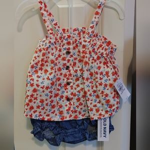 Old Navy baby girl summer floral set. 0-3 months NWT
